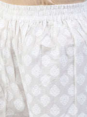 Women Off-White Printed A- line Kurta With Palazo & Dupatta