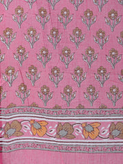Women Pink Floral Printed Anarkali Kurta With Palazo & Dupatta