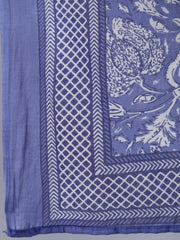 Women Purple Printed Straight Kurta With Palzo & Dupatta