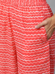 Women Pink Printed Kurta Set With Plazo & Dupatta