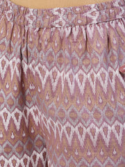 Women Pink Straight Kurta With Plazo & Sequened Dupatta