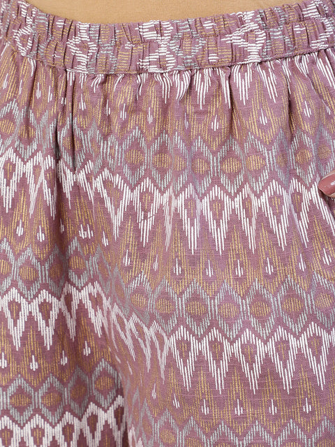 Women Pink Straight Kurta With Plazo & Sequened Dupatta