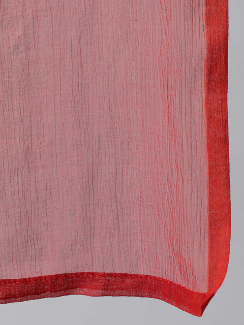 Women Black Printed Flared Kurta With Trouser & Dupatta