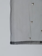 Women Black Embroidered Straight Kurta With Plazo & Dupatta