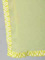 Women Blue & Green Printed Straight Kurta With Plazo & Chiffon Dupatta