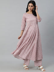 Women Off-White Ethnic Printed Straight Kurta With Plazzo And Dupatta