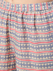 Women Cream Ethnic Prnited Kurta With Palazzo And Dupatta