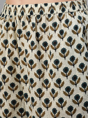 Women Off White Ethnic Motif Printed Kurta With Palzzo And Dupatta