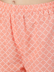 Women Peach Floral Printed Kurta And Palazzo With Dupatta