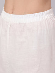 Women Green Printed Straight Kurta and White Solid Palazzo With Lace Detail