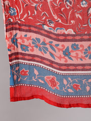 Women Red Floral Printed Straight Kurta & Palazzo With Dupatta