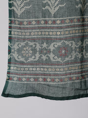 Women Green Printed Flared Kurta With Trouser And Dupatta