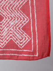 Women Red Dyed Printed Kurta And Trouser With Dupatta