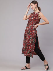 Women Multicoloured Printed Thread Work Kurta