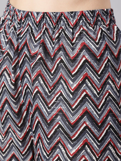 Women Multi Ethnic Printed Kurta With Palazzo And Dupatta