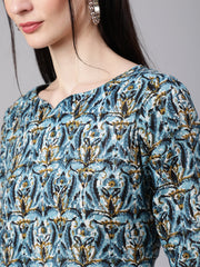 Women Multi Ethnic Printed Kurta With Palazzo And Dupatta