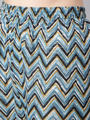 Women Multi Ethnic Printed Kurta With Palazzo And Dupatta