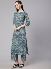 Women Multi Ethnic Printed Kurta With Palazzo And Dupatta