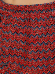 Women Maroon Ethnic Printed Straight Kurta And Palazzo