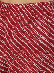 Women Burgundy Ethnic Printed Straight Kurta With Trouser