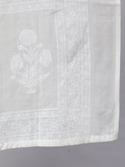 Women Off White Ethnic Printed Kurta With Palazzo And Dupatta