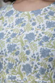 Women Off-White Floral Printed Flared Kurta With Trouser And Dupatta