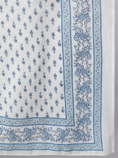Women Off-White Ethnic Printed Kurta With Trouser And Dupatta