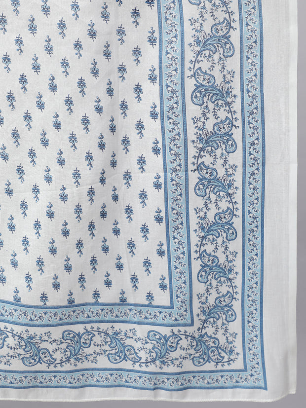 Women Off-White Ethnic Printed Kurta With Trouser And Dupatta