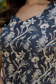 Women Grey Paisely Printed Straight Kurta With Trouser And Dupatta