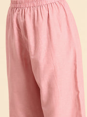 Women Mauve Lace Detailing Kurta With Trouser And Scalped Dupatta