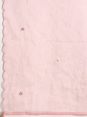 Women Mauve Lace Detailing Kurta With Trouser And Scalped Dupatta