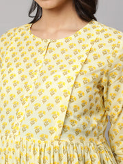 Women Cream Printed Maternity Dress