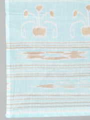 Women Pastel Blue & Gold Printed Straight kurta with Plazo & Dupatta