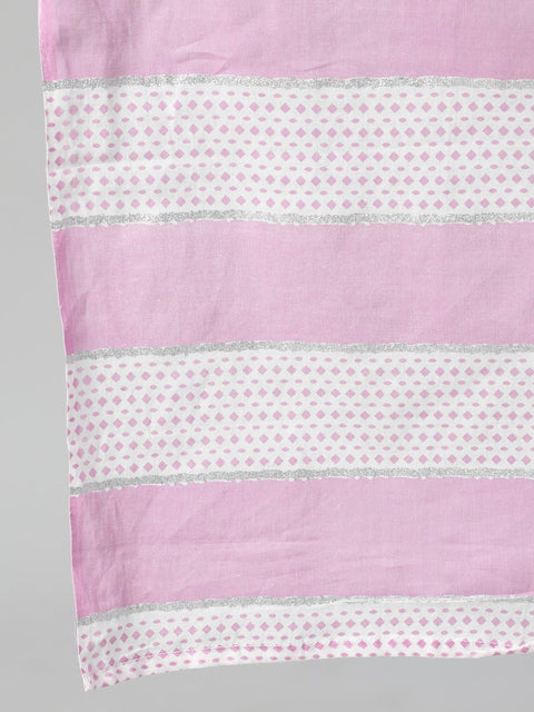 Women Lavender Floral Printed Kurta With Plazo & Dupatta