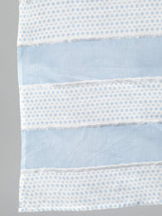 Women Powder Blue Printed Kurta With Plazo & Dupatta