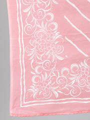 Women Pink Printed Straight Kurta With Plazo & Dupatta