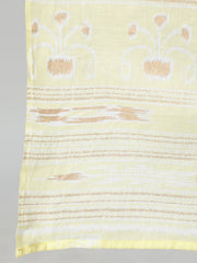 Women Light Yellow & Gold Floral Printed Straight Kurta With Plazo & Dupatta
