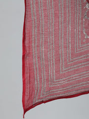 Plus Size Women Maroon Printed Straight Kurta With Palazo & Dupatta