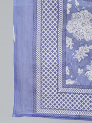 Plus Size Women Purple Printed Straight Kurta With Palazo & Dupatta