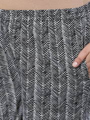 Plus Size Women Black Printed Straight Kurta With Palazo & Dupatta