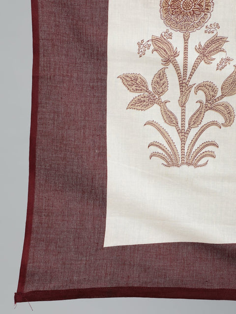 Plus Size Women Brown & Gold Printed Straight Kurta With Palazo & Dupatta