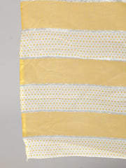 Women Yellow & Glitter Printed Straight Kurta With Plazo & Dupatta