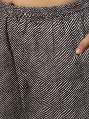 Women Dark Grey Printed Straight Kurta With Plazo & Dupatta