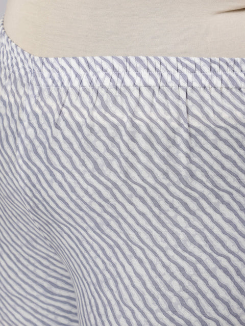 Women Plus Size Grey Ethnic Printed Kurta And Palazzo With Dupatta