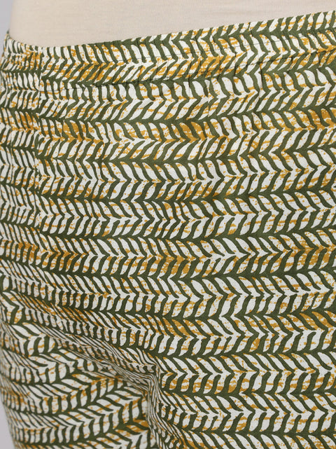 WomenPlus Size Green Floral Printed Kurta And Palazzo With Dupatta