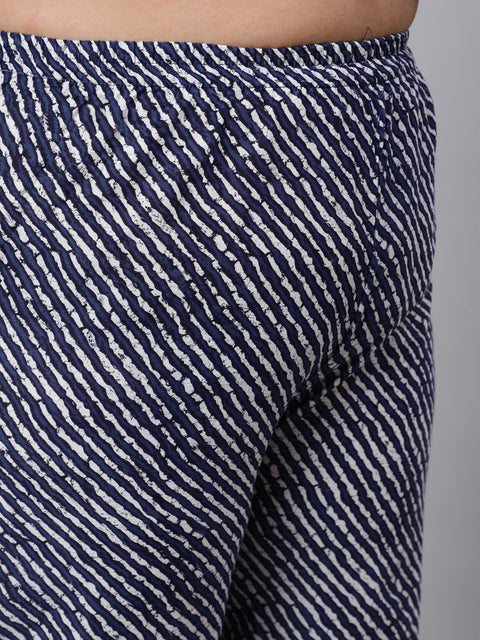 Women Plus Size Navy Blue floral Printed Kurta And Palazzo With Dupatta