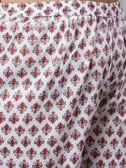 Women Plus Size Brown Printed Kurta And Palazzo With Dupatta