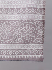 Women Plus Size Grey Printed Kurta And Palazzo With Dupatta